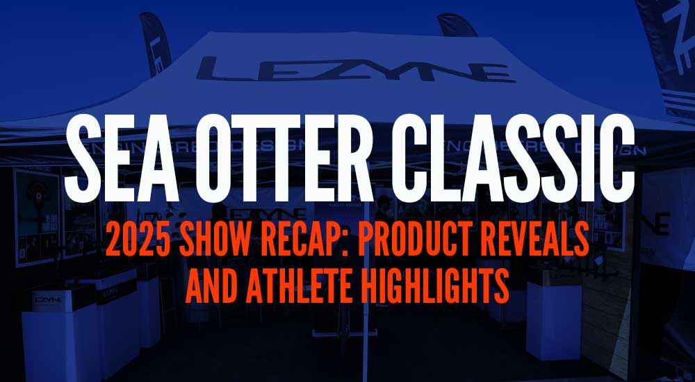 Lezyne Booth at Sea Otter Classic 2025 – A vibrant booth showcasing new cycling product reveals, athlete meet-and-greets, and excited event attendees.