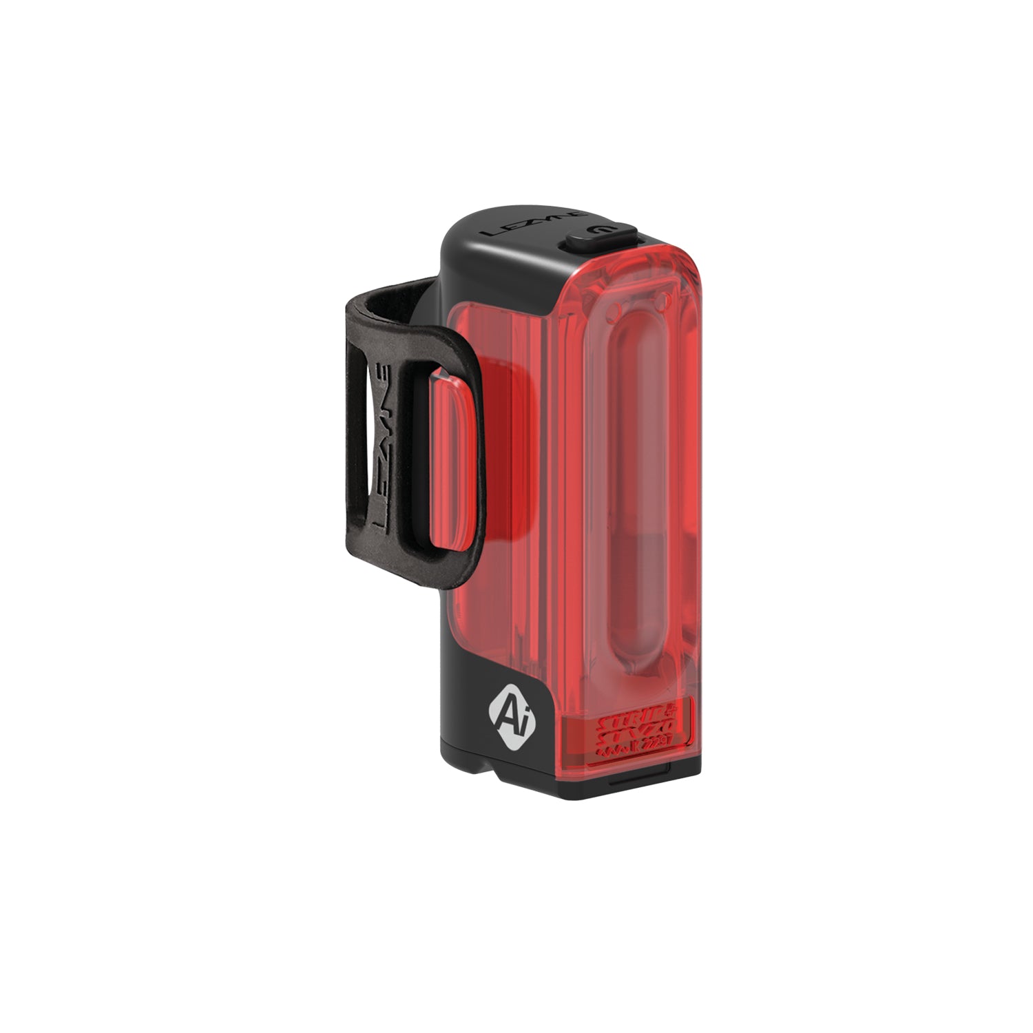 Lezyne STRIP+ StVZO Ai ALERT REAR LED bike light with StVZO compliance, 10-LED design, smart brake sensing, and 270° wide-angle visibility for enhanced night cycling visibility.