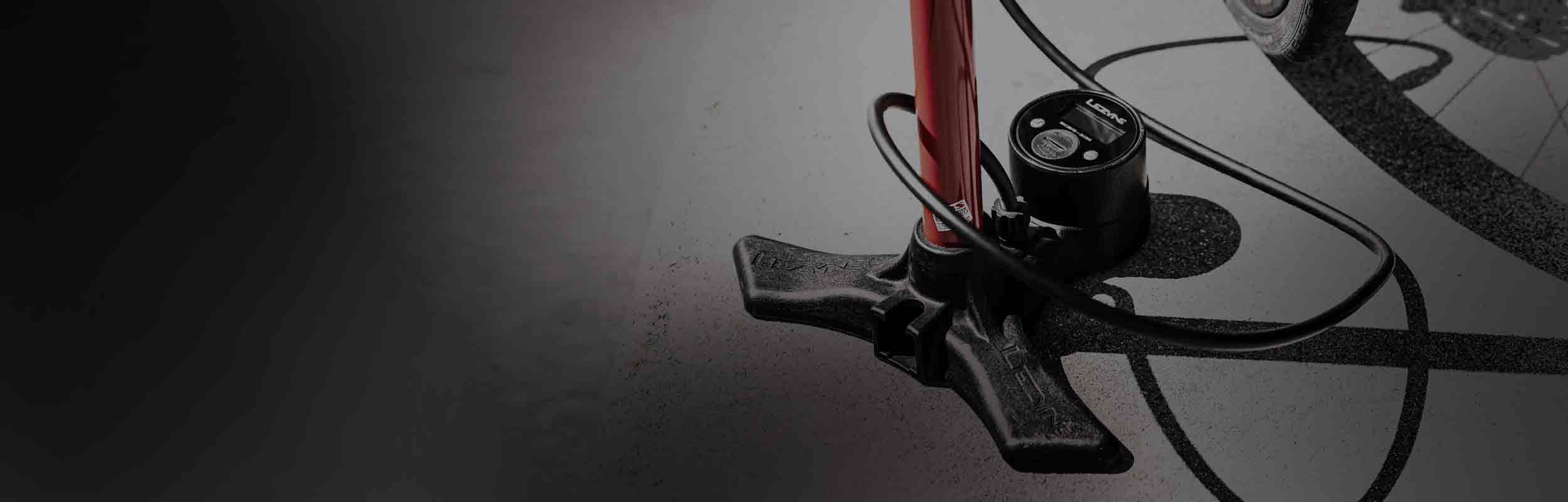 The base of a bicycle floor pump.