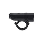 Side view of the Lezyne KTV StVZO PRO 150 FRONT LED bike light, highlighting its integrated mounting strap for a secure and versatile handlebar fit.