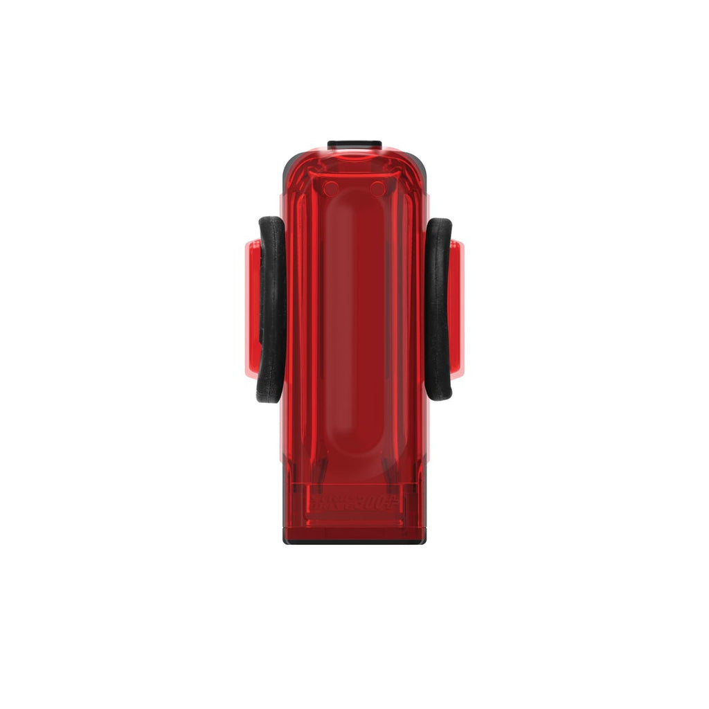 Front view of STRIP DRIVE 300+ REAR LED bike light showcasing premium LEDs for exceptional night cycling visibility and safety.