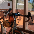 Road bike with Lezyne Mini Drive 450+ Front mounted on the handlebar for daytime visibility