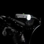 Close side-view studio shot of the Lezyne Mini Drive 450+ Front with CNC-machined aluminum construction