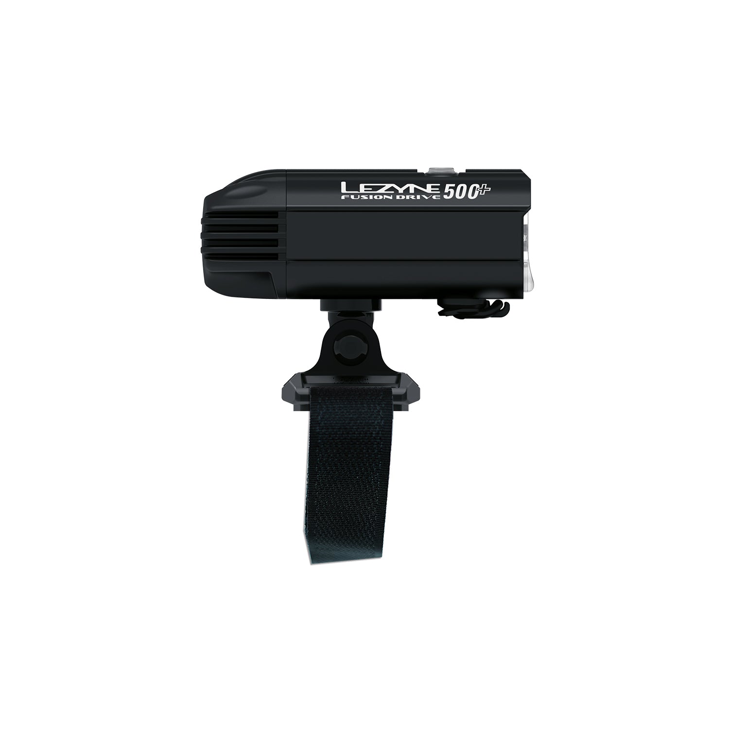 Side rendering of the Lezyne Helmet Fusion Drive 500+ with CNC-machined aluminum body