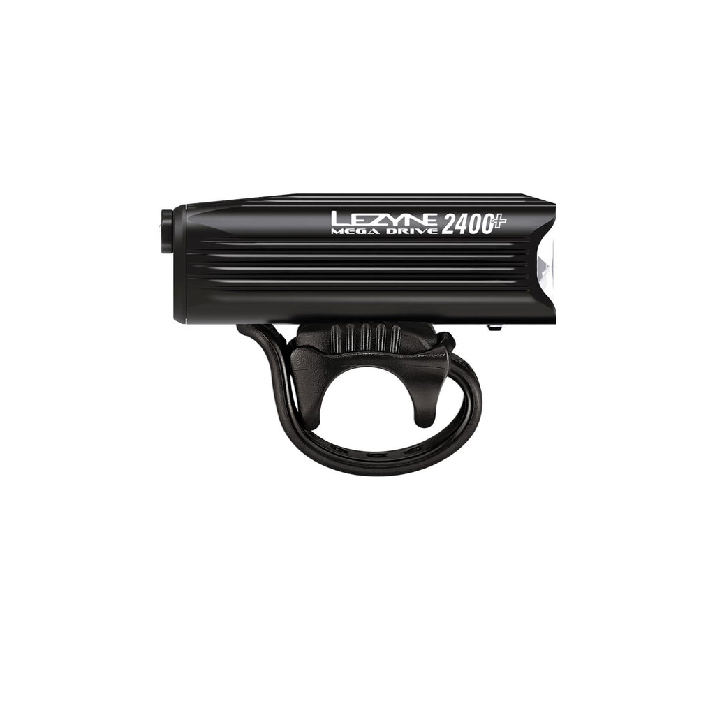 Side view of Mega Drive 2400+ LED bike light, our brightest LED front bike light for night cycling.