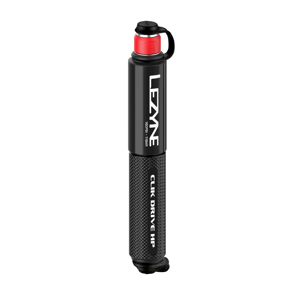 Lezyne CLIK DRIVE HP hand pump – durable, portable design for quick and reliable tire inflation on any road ride.
