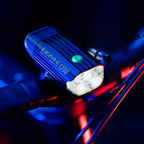 Lezyne React Drive LED front bike light studio close-up; engineered lens and optics detail for clear, efficient illumination.