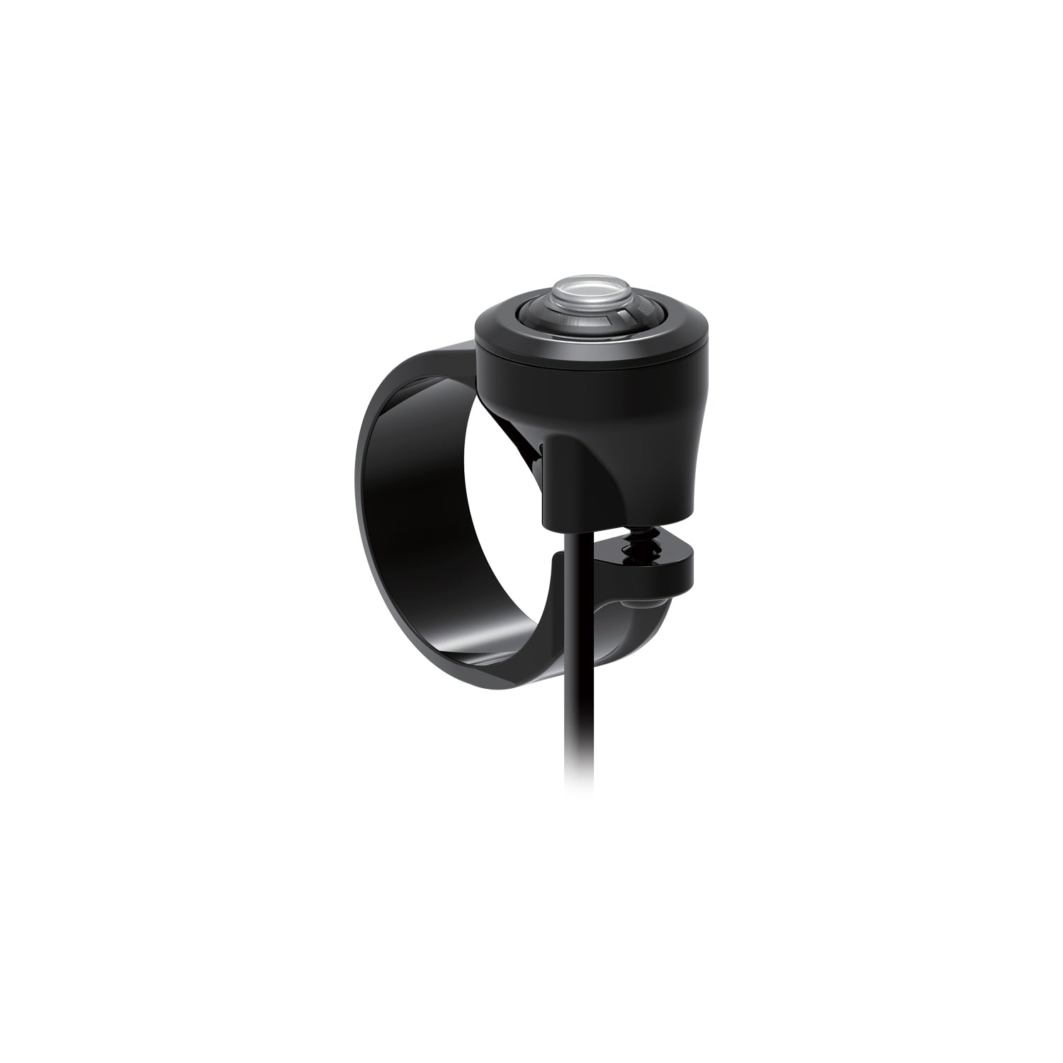 Close-up of Lezyne Hi/Low Beam handlebar switch, designed for seamless control of various e-bike lights like the E-BIKE CLASSIC HB StVZO E1000+ or E-BIKE MEGA HB StVZO E2000 LED front bike lightâ€™s Hi-Beam/Low-Beam modes.