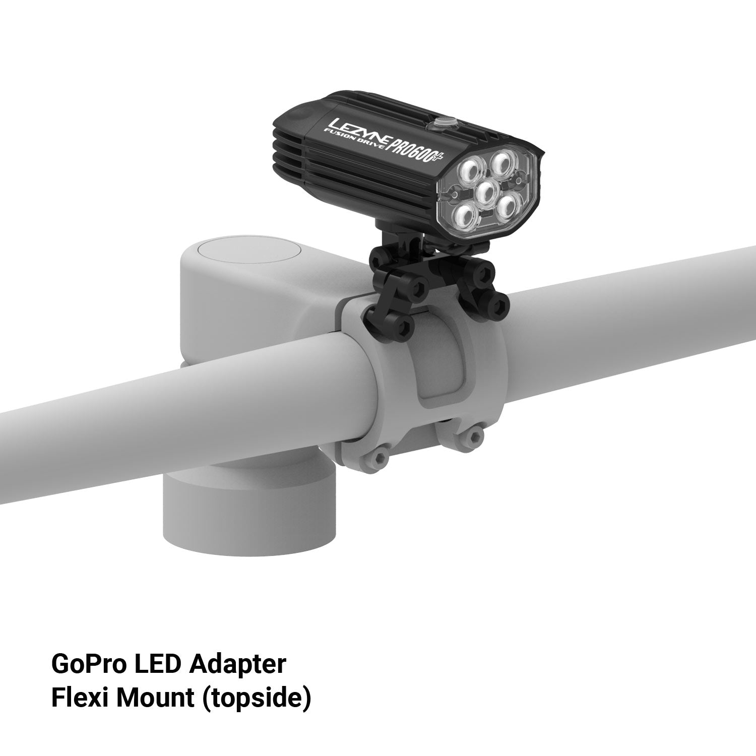 GoPro LED Adaptor mounted on Flexi Mount