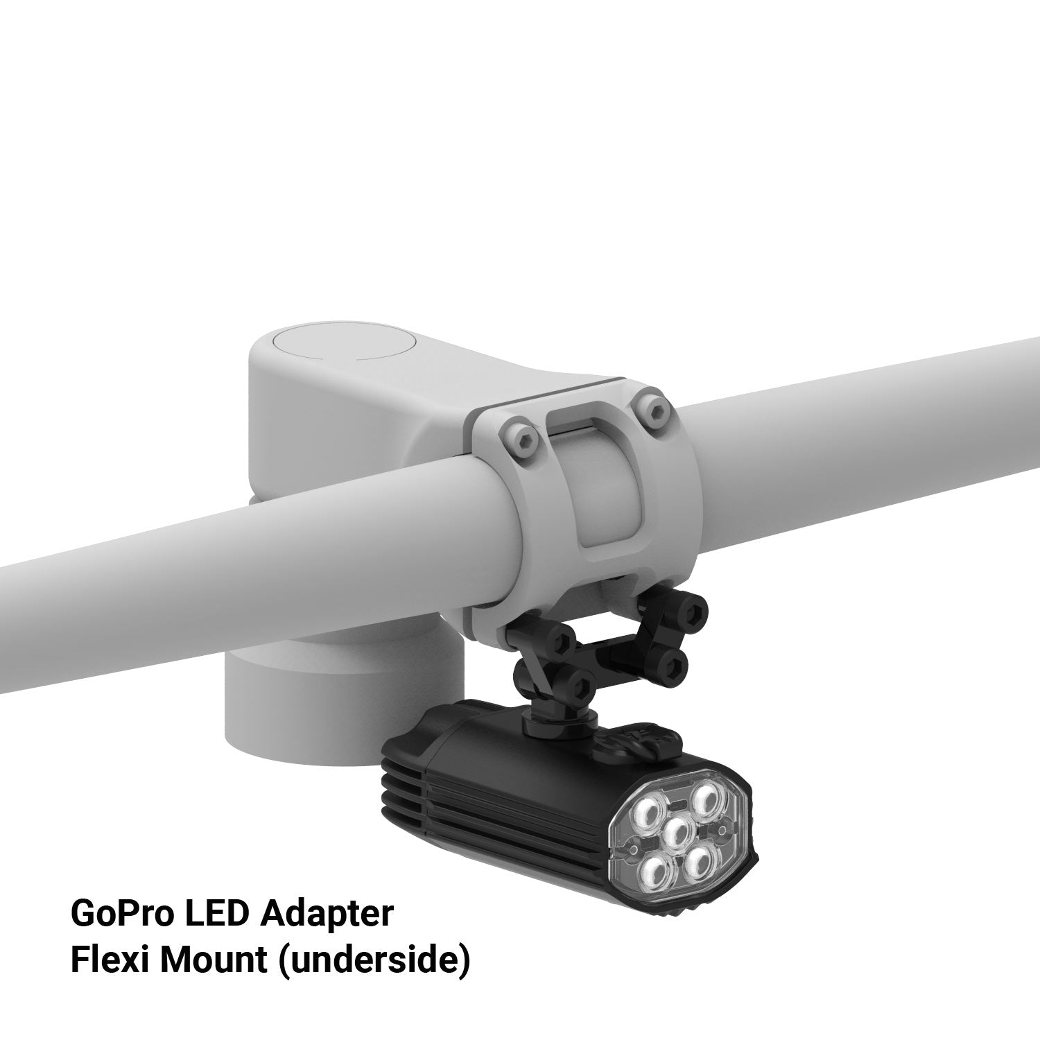 GoPro LED Adaptor mounted on Flexi Mount