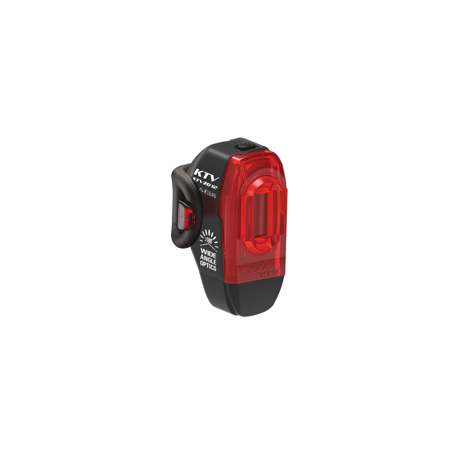 Lezyne KTV REAR StVZO LED bicycle taillight with StVZO-optimized lens, 270Â° wide-angle visibility, USB-stick recharging, and seatpost compatibility.