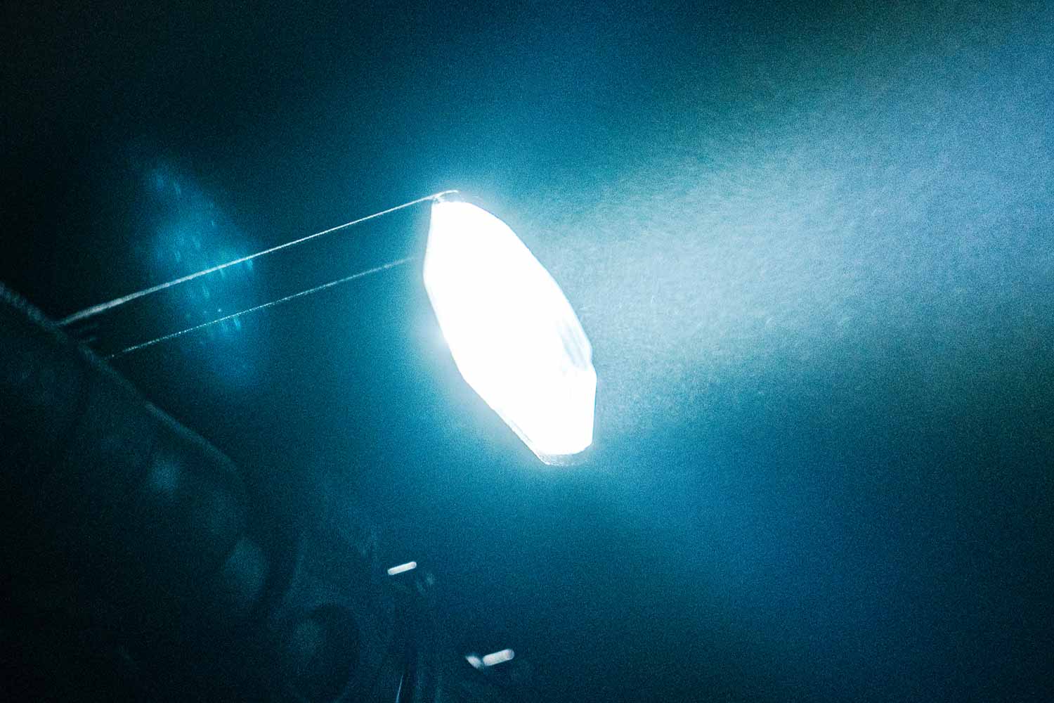 LED bike light highlighting the engineered optical lens design 