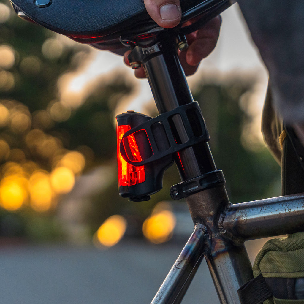 Side view of Lezyne Radar StVZO Rear on road bike, delivering radar-based alerts and daytime visibility.