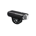 Lezyne Super StVZO 600+ front light, black aluminum housing, side front view.