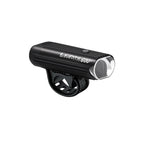 Lezyne Super StVZO 600+ front light, black aluminum housing, side front view.
