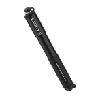 Ergonomic Grip Drive HV bike hand pump by Lezyne with knurled aluminum barrel and integrated ABS Flex Hose for easy inflation. Black color option.