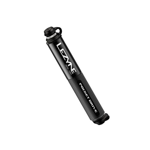 Lezyne Pocket Drive compact high-pressure bike hand pump for road and gravel bikes, lightweight and efficient for quick tire inflation.