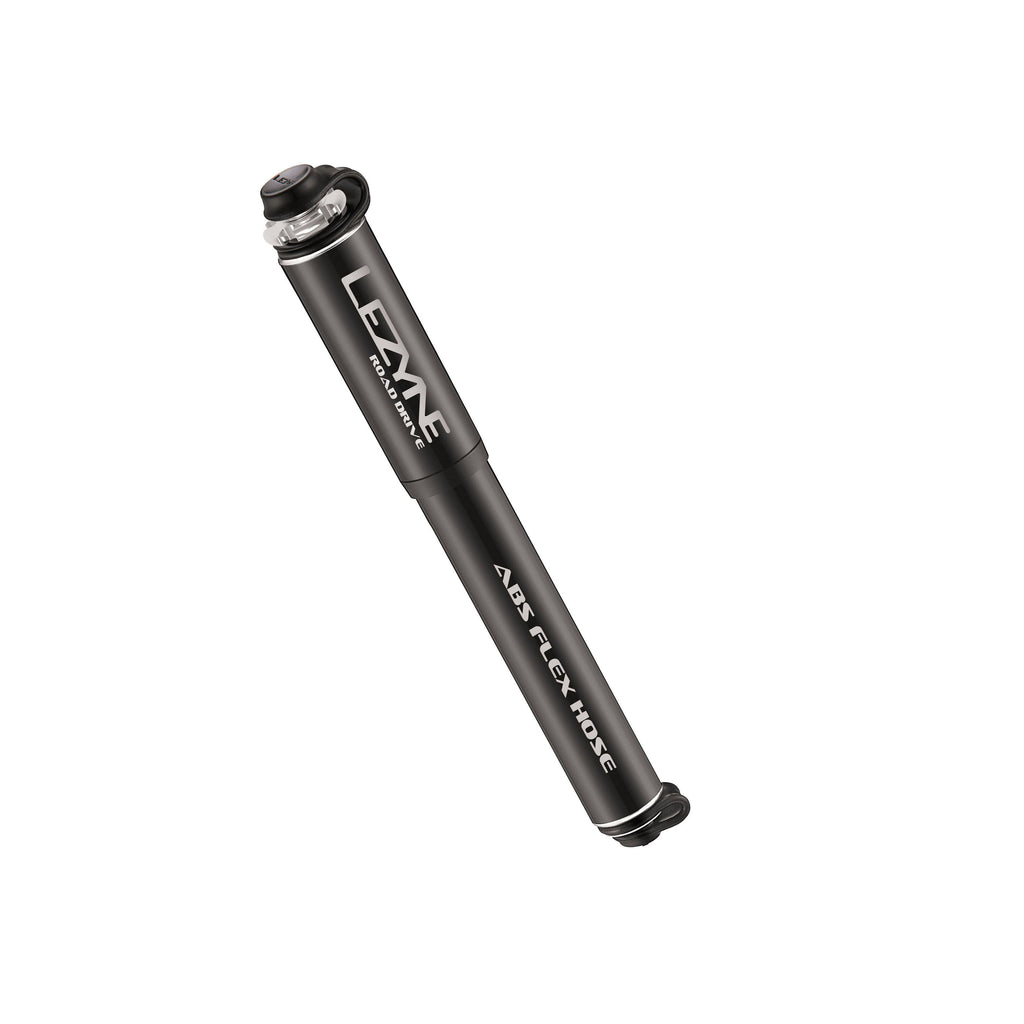 Presta valve-compatible Road Drive hand pump with integrated valve core tool and CNC-machined construction.