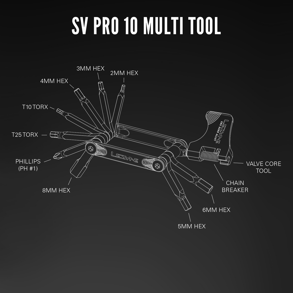 Lezyne SV Pro Tool, a premium cycling accessory with compact dimensions and reliable multi-tool functionality.